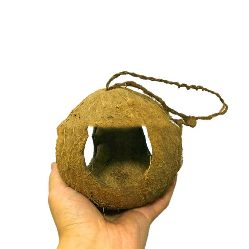 Rustic Retreat Coconut Shell Bird Nest Feeder
