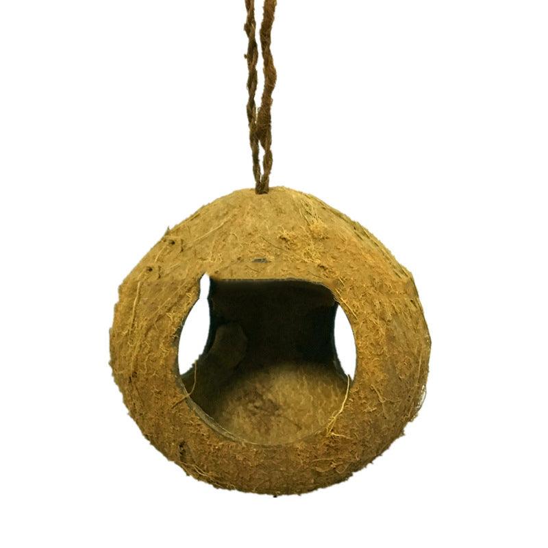 Rustic Retreat Coconut Shell Bird Nest Feeder