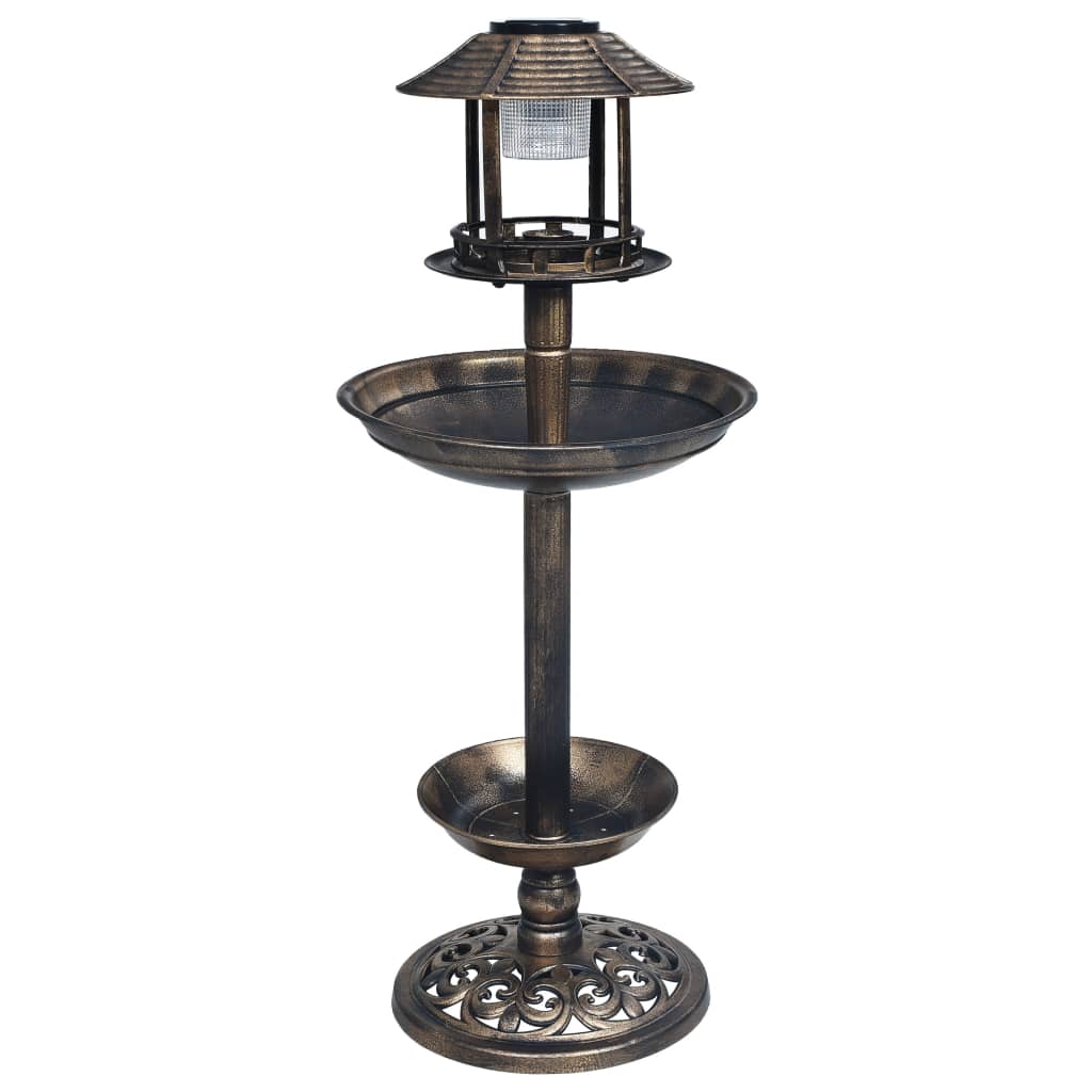 NNEVL Decorative Birdbath with Solar Powered LED Lights Plastic