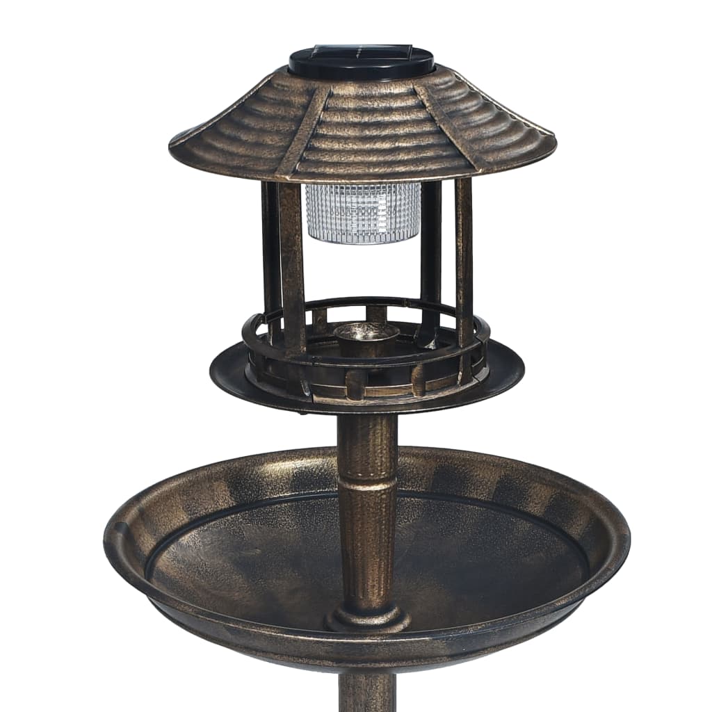 NNEVL Decorative Birdbath with Solar Powered LED Lights Plastic