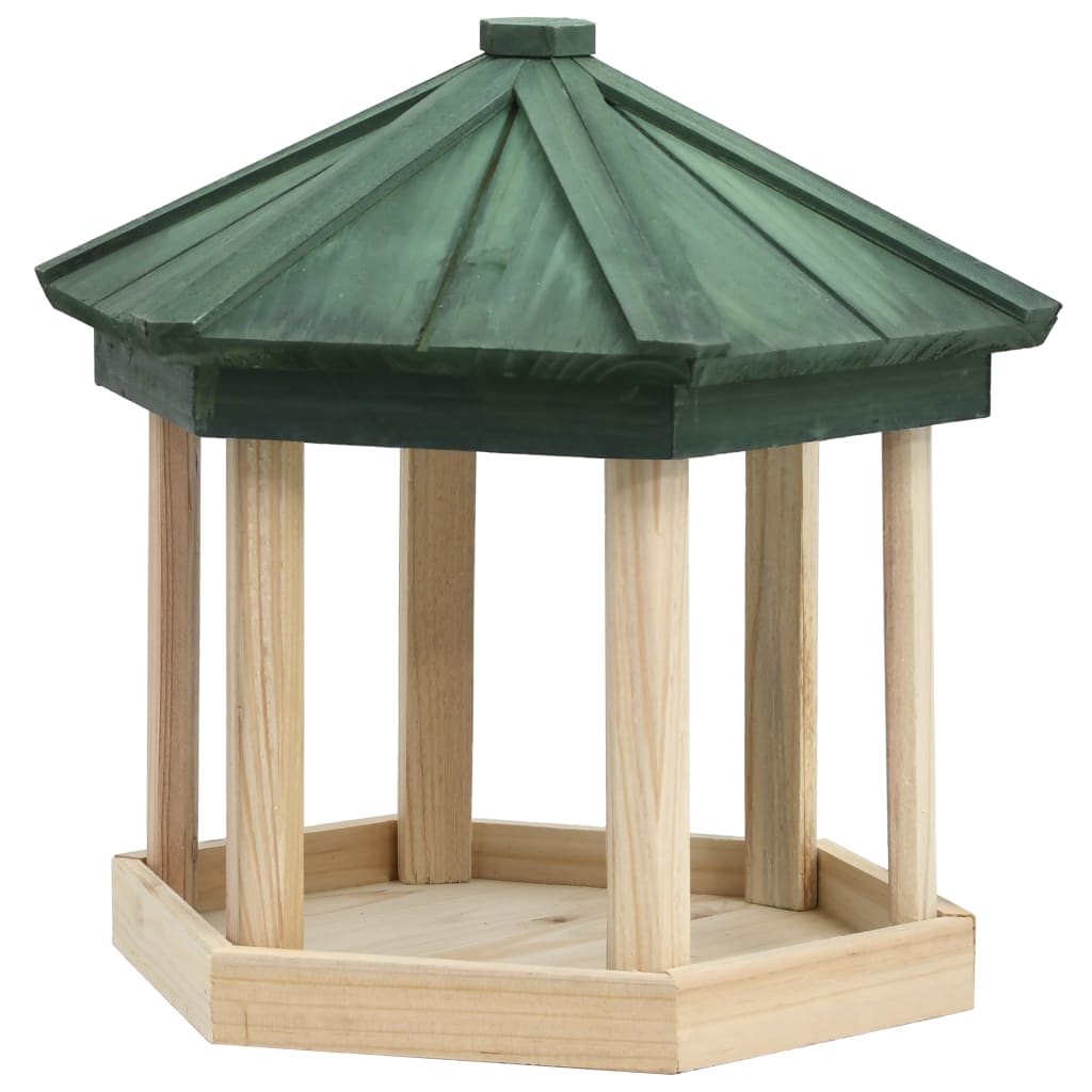 NNEVL Bird Feeder Octagon Solid Firwood 33x30 cm