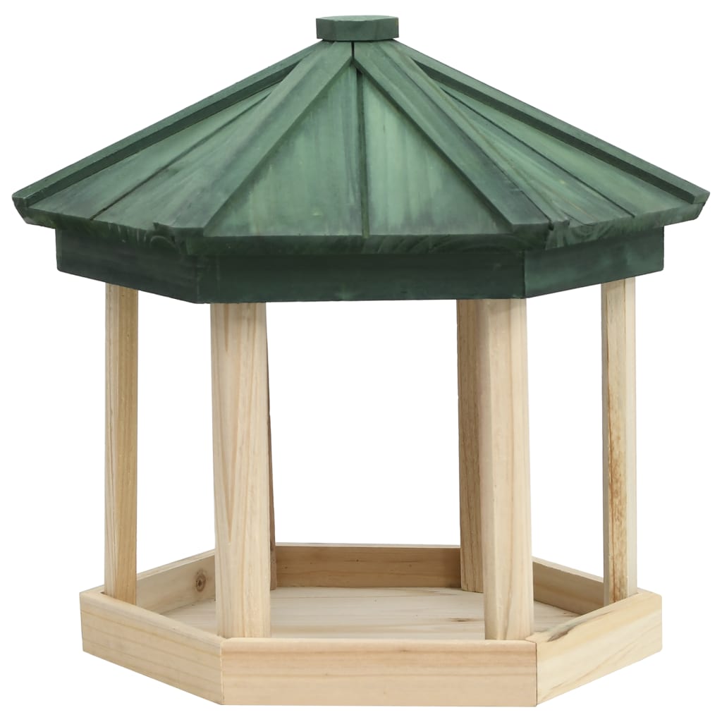 NNEVL Bird Feeder Octagon Solid Firwood 33x30 cm