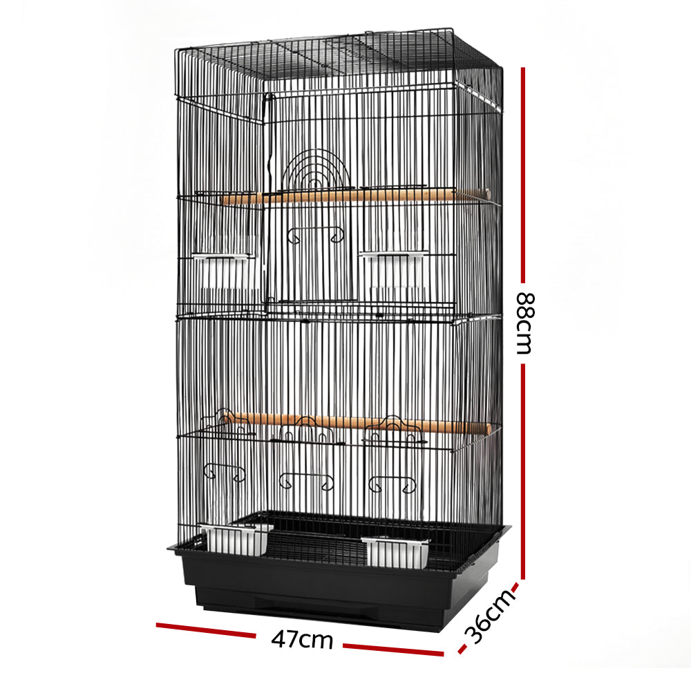 NNEDSZ Medium Bird Cage with Perch - Black