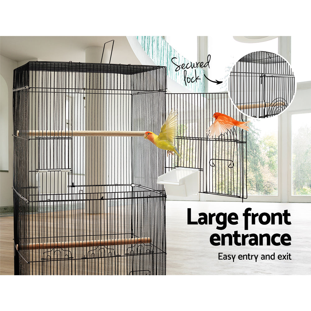 NNEDSZ Medium Bird Cage with Perch - Black