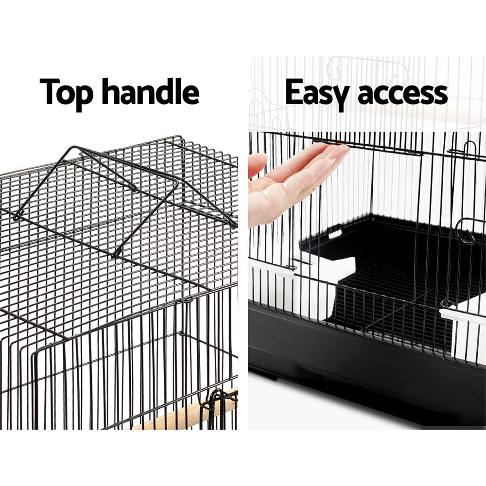 NNEDSZ Medium Bird Cage with Perch - Black
